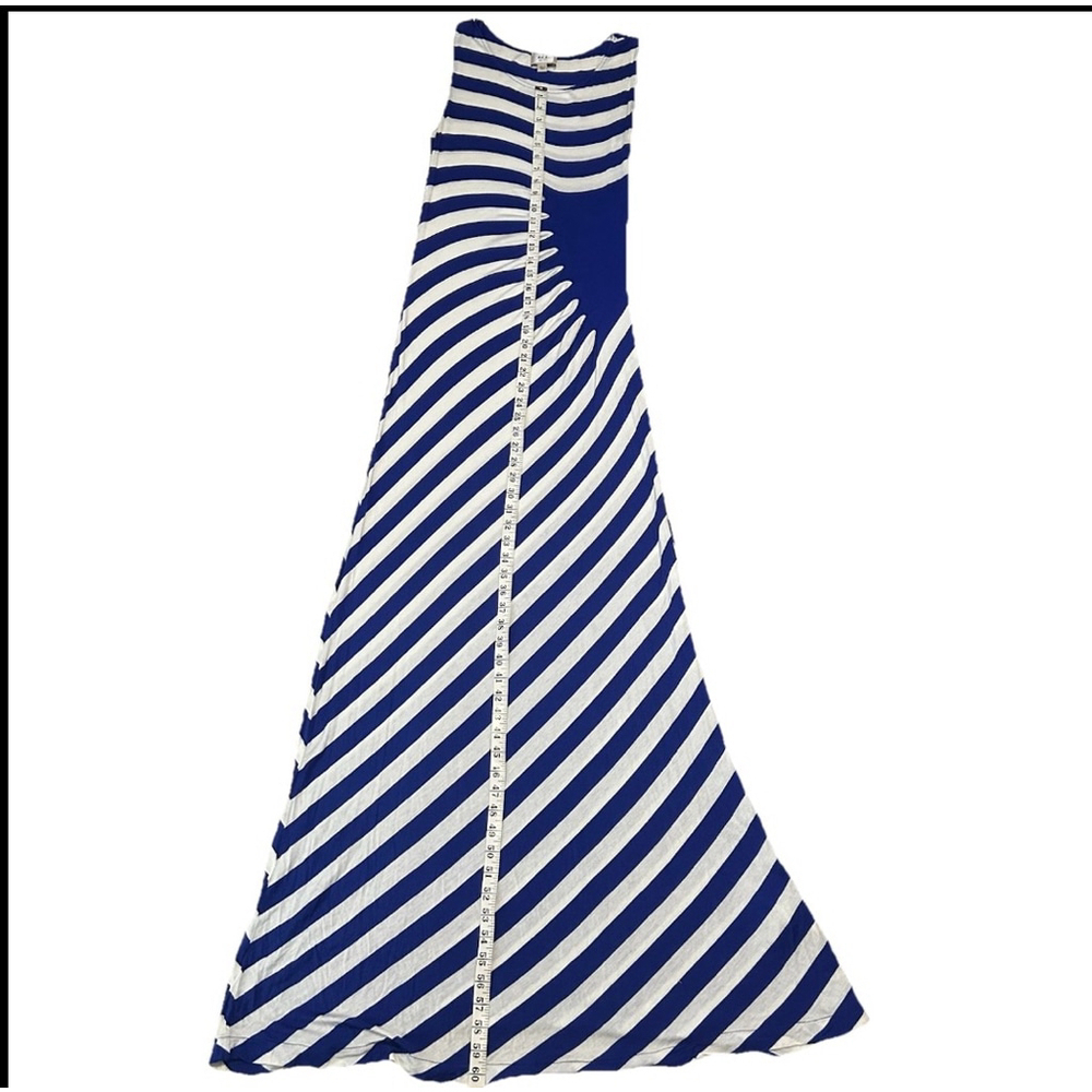 Women's ECI Maxi Dress Size Large Blue White Striped - Picture 3 of 5
